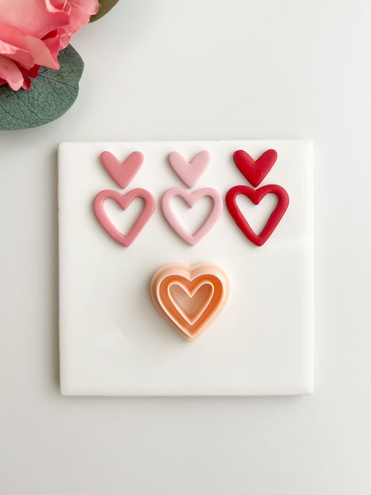 Heart Dangle No. 2 Clay Cutter | Heart Dangle No. 2 Polymer Clay Cutter for DIY Love-Themed Earrings Romantic Jewelry and Handmade Valentine Accessories