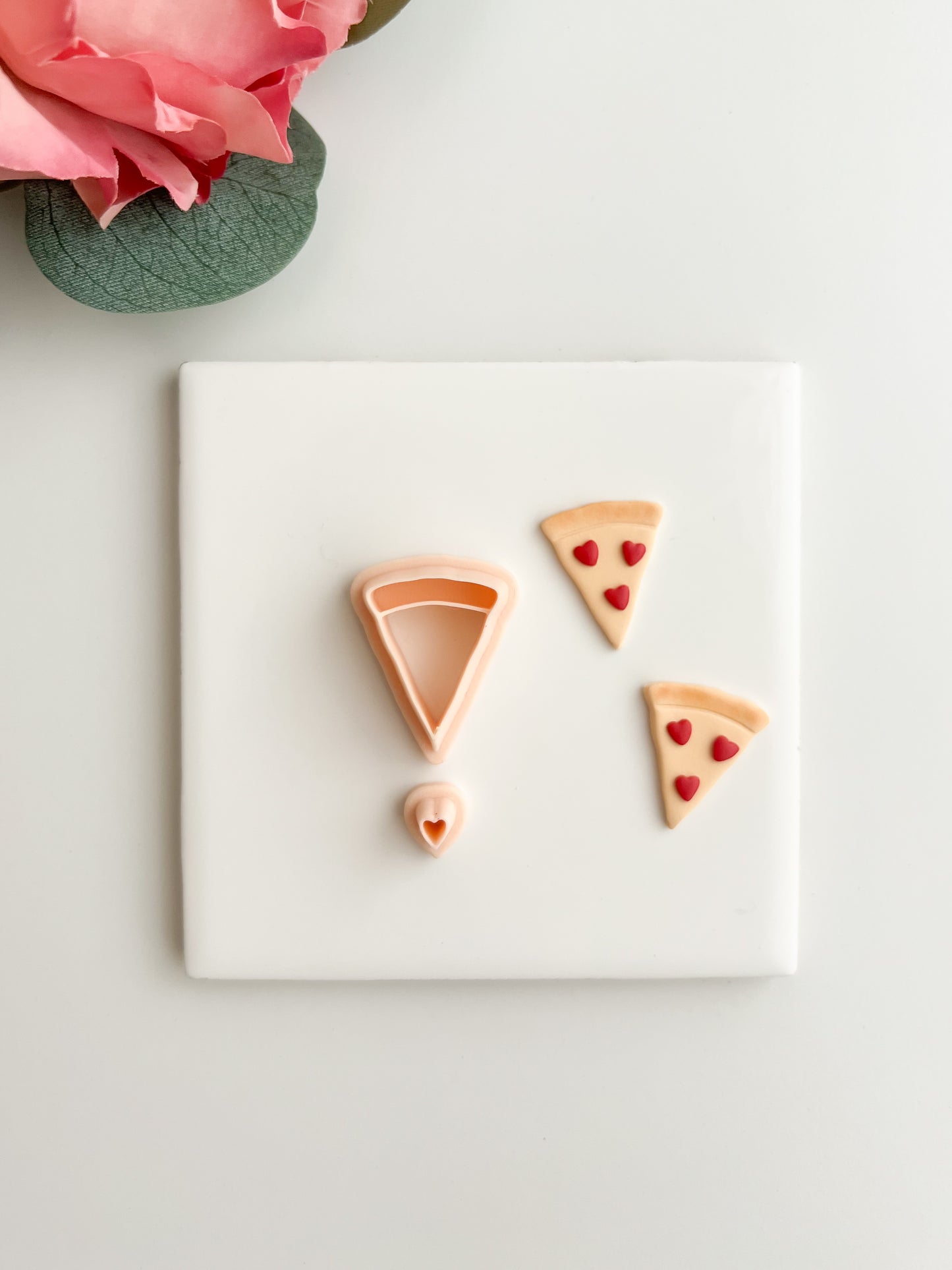 Heart Pizza Clay Cutter | Heart Pizza Polymer Clay Cutter for DIY Food Earrings Cute Pizza-Themed Jewelry and Handmade Fun Accessories