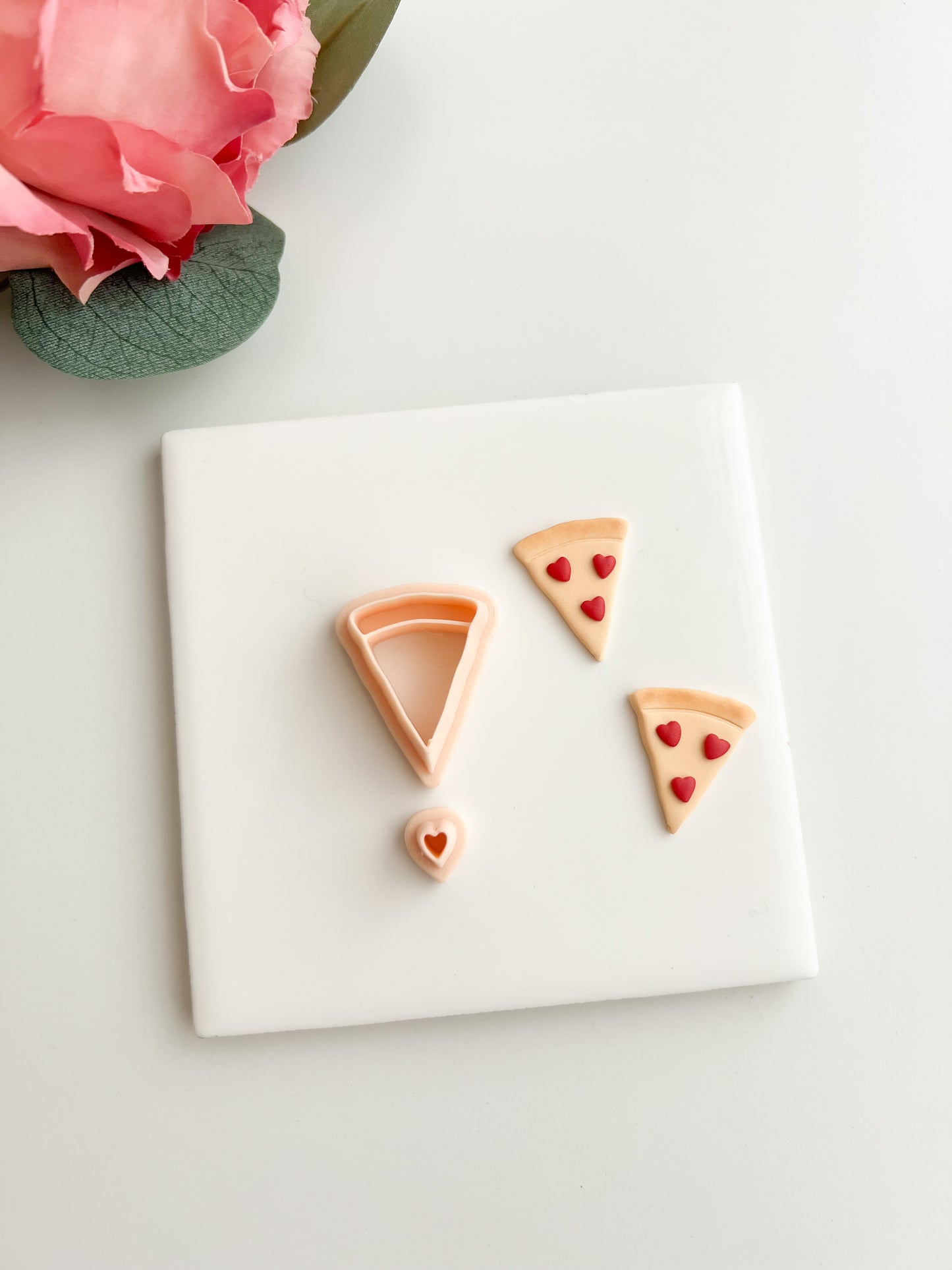 Heart Pizza Clay Cutter | Heart Pizza Polymer Clay Cutter for DIY Food Earrings Cute Pizza-Themed Jewelry and Handmade Fun Accessories