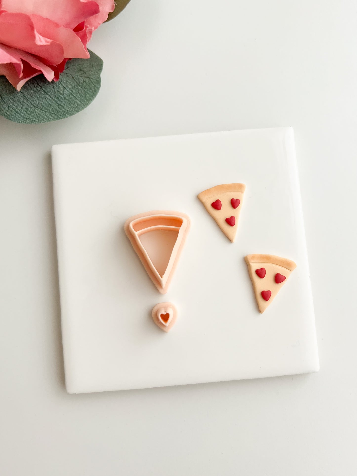 Heart Pizza Clay Cutter | Heart Pizza Polymer Clay Cutter for DIY Food Earrings Cute Pizza-Themed Jewelry and Handmade Fun Accessories