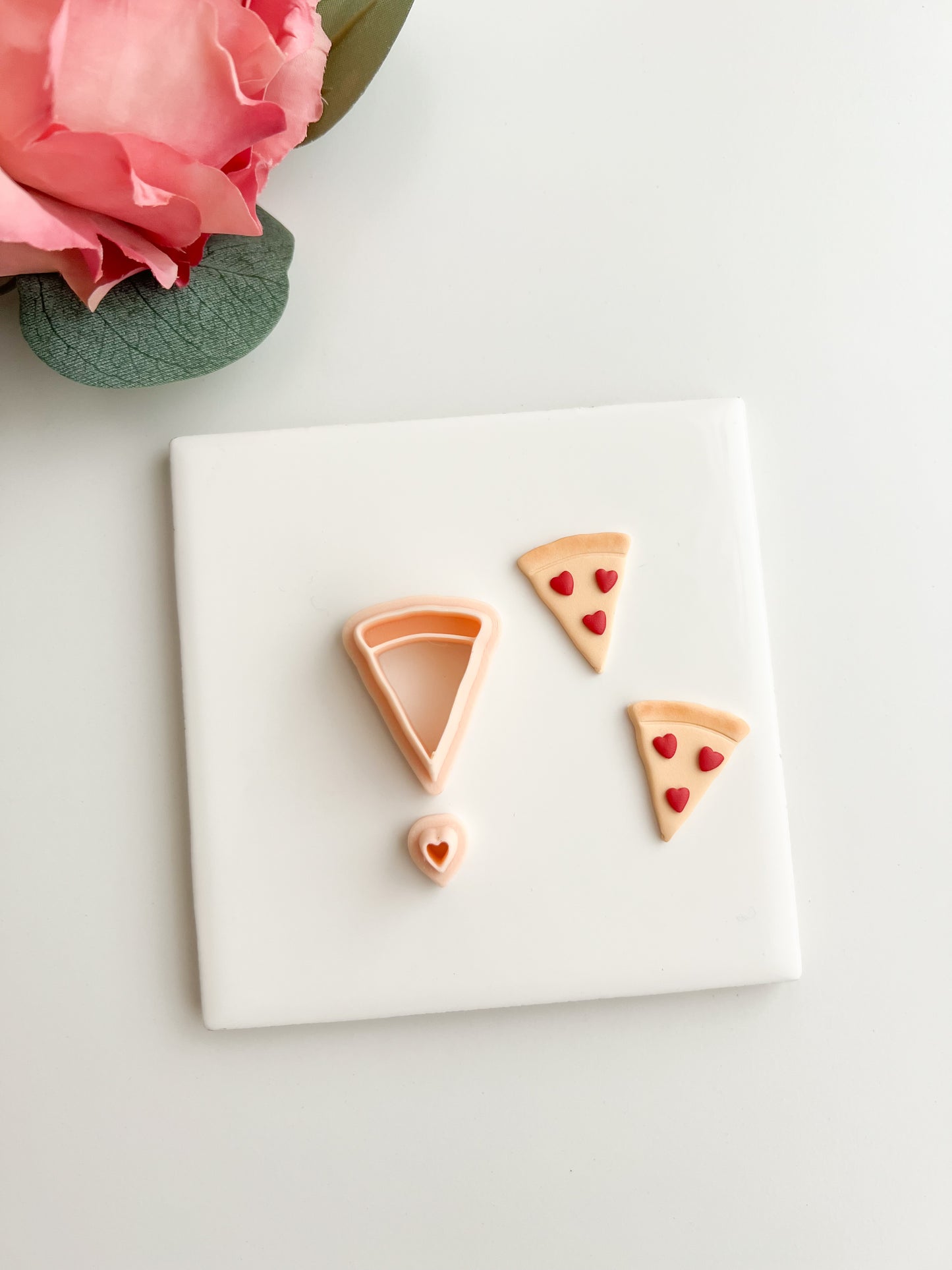 Heart Pizza Clay Cutter | Heart Pizza Polymer Clay Cutter for DIY Food Earrings Cute Pizza-Themed Jewelry and Handmade Fun Accessories