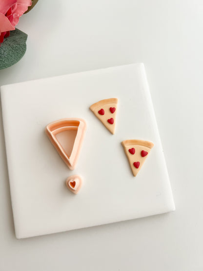 Heart Pizza Clay Cutter | Heart Pizza Polymer Clay Cutter for DIY Food Earrings Cute Pizza-Themed Jewelry and Handmade Fun Accessories