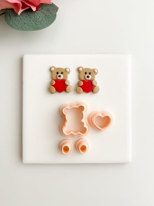 Teddy Bear No. 2 Clay Cutter | Teddy Bear Polymer Clay Cutter for DIY Cute Earrings Adorable Jewelry and Handmade Stuffed Animal Accessories