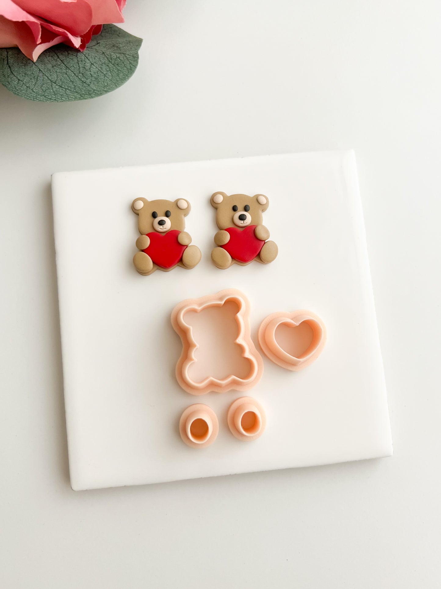 Teddy Bear No. 2 Clay Cutter | Teddy Bear Polymer Clay Cutter for DIY Cute Earrings Adorable Jewelry and Handmade Stuffed Animal Accessories