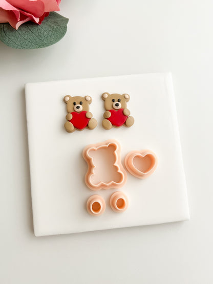 Teddy Bear No. 2 Clay Cutter | Teddy Bear Polymer Clay Cutter for DIY Cute Earrings Adorable Jewelry and Handmade Stuffed Animal Accessories