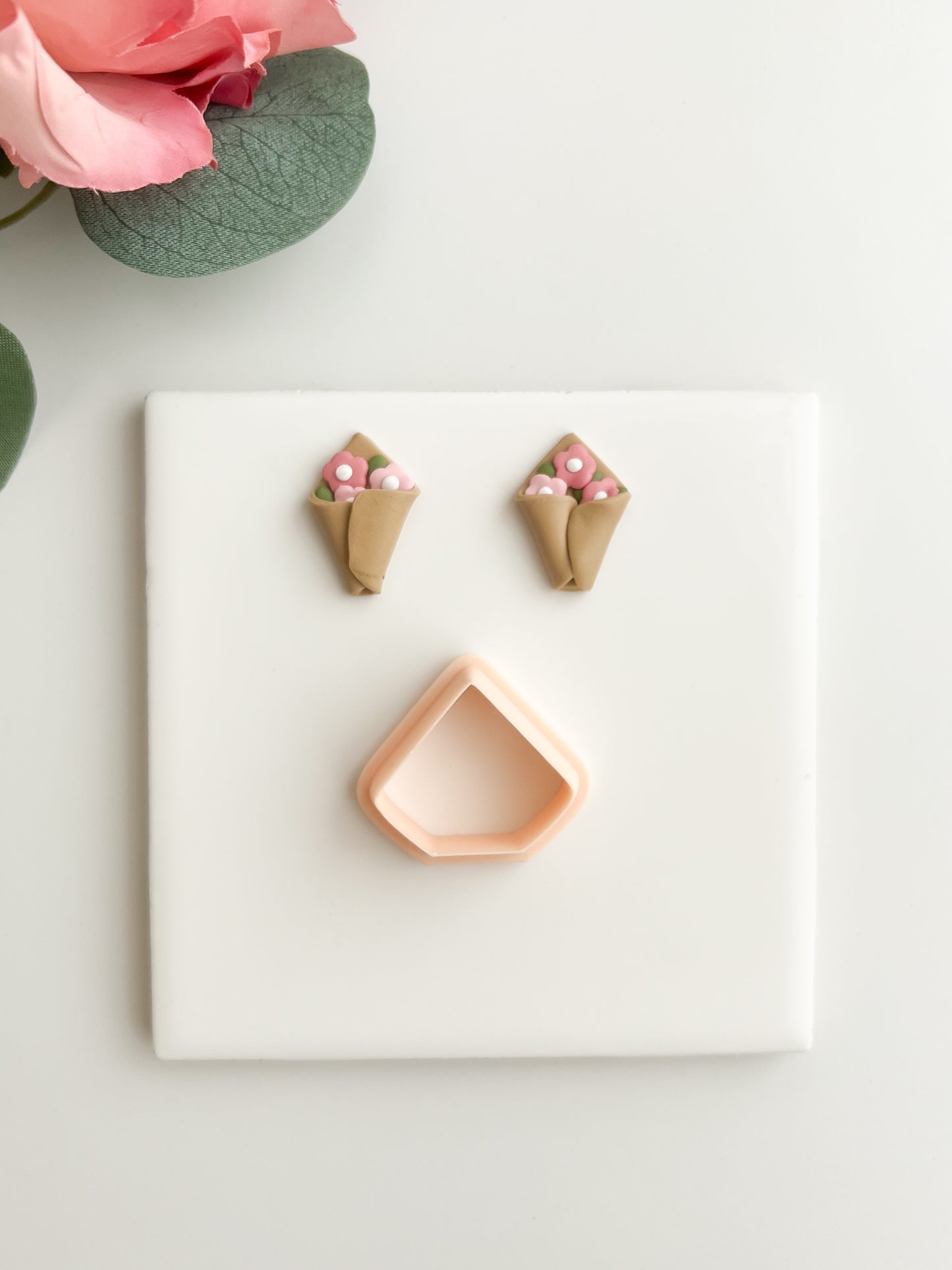Flower Bouquet Clay Cutter | Flower Bouquet Polymer Clay Cutter for DIY Floral Earrings Nature-Themed Jewelry and Handmade Elegant Accessories