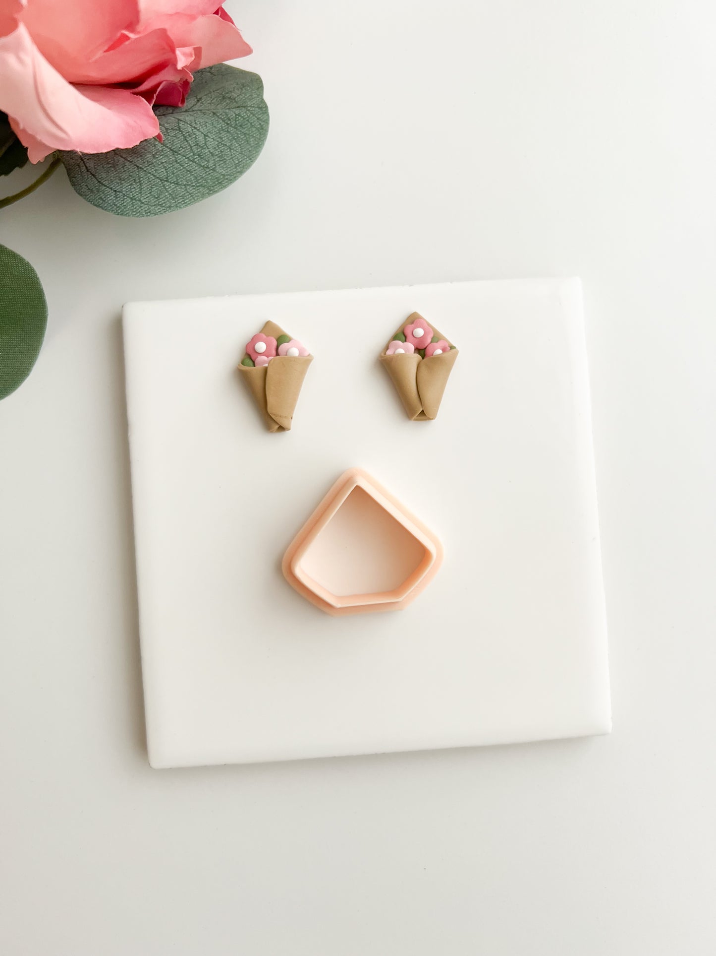 Flower Bouquet Clay Cutter | Flower Bouquet Polymer Clay Cutter for DIY Floral Earrings Nature-Themed Jewelry and Handmade Elegant Accessories