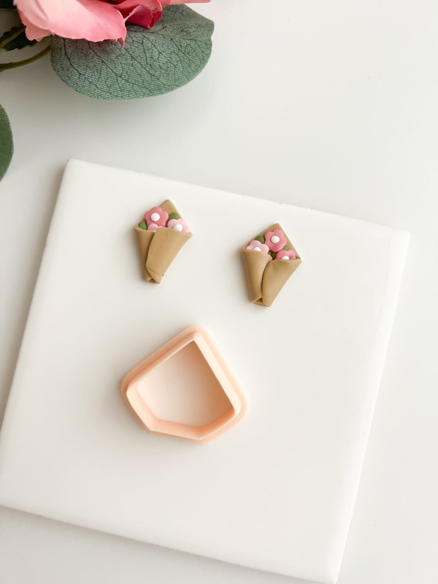 Flower Bouquet Clay Cutter | Flower Bouquet Polymer Clay Cutter for DIY Floral Earrings Nature-Themed Jewelry and Handmade Elegant Accessories