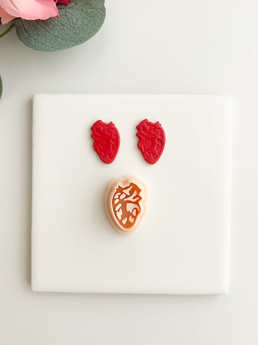 Anatomically Correct Heart Clay Cutter | Anatomically Correct Heart Polymer Clay Cutter for DIY Medical Earrings Anatomy-Themed Jewelry and Handmade Unique Accessories