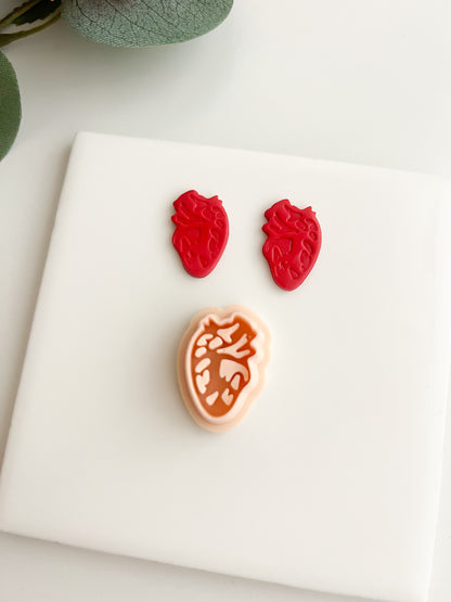 Anatomically Correct Heart Clay Cutter | Anatomically Correct Heart Polymer Clay Cutter for DIY Medical Earrings Anatomy-Themed Jewelry and Handmade Unique Accessories