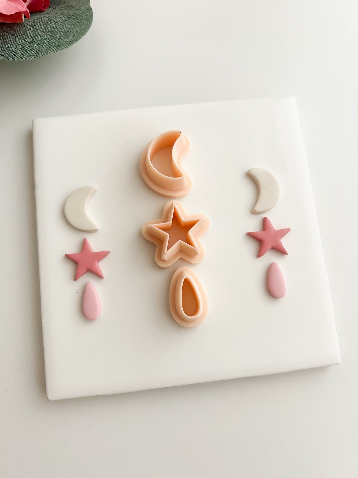 Moon and Star Dangle Clay Cutter | Moon and Star Dangle Polymer Clay Cutter for DIY Celestial Earrings Star-Themed Jewelry and Handmade Space Accessories