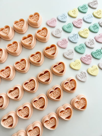 Anti-Valentine Hearts - Clay Cutter | Anti-Valentine Hearts Polymer Clay Cutter for DIY Funny Earrings Sarcastic-Themed Jewelry and Handmade Unique Accessories