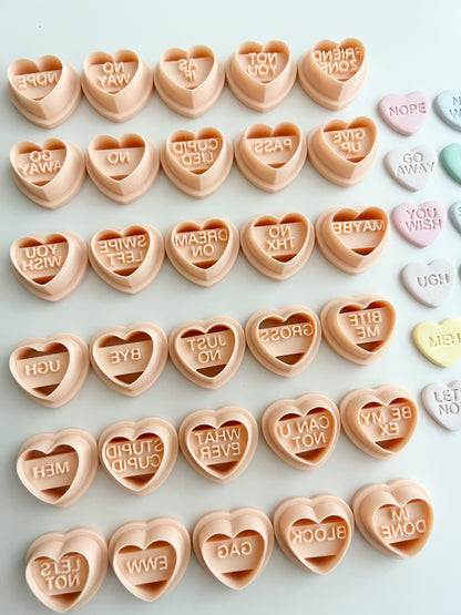 Anti-Valentine Hearts - Clay Cutter | Anti-Valentine Hearts Polymer Clay Cutter for DIY Funny Earrings Sarcastic-Themed Jewelry and Handmade Unique Accessories
