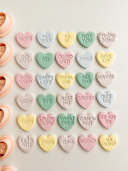 Anti-Valentine Hearts - Clay Cutter | Anti-Valentine Hearts Polymer Clay Cutter for DIY Funny Earrings Sarcastic-Themed Jewelry and Handmade Unique Accessories