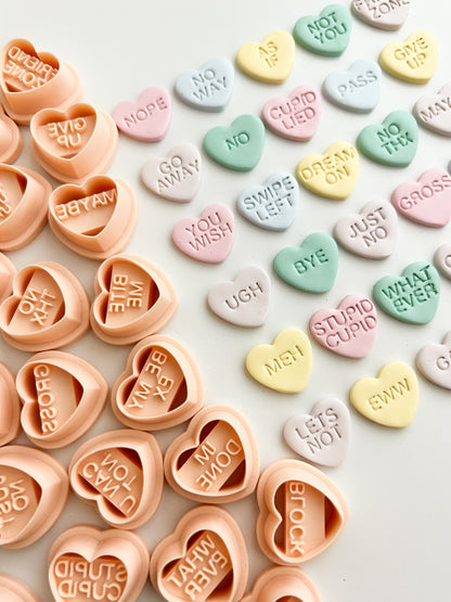 Anti-Valentine Hearts - Clay Cutter | Anti-Valentine Hearts Polymer Clay Cutter for DIY Funny Earrings Sarcastic-Themed Jewelry and Handmade Unique Accessories