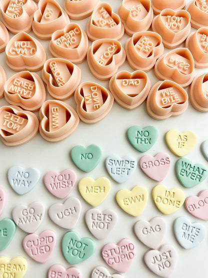 Anti-Valentine Hearts - Clay Cutter | Anti-Valentine Hearts Polymer Clay Cutter for DIY Funny Earrings Sarcastic-Themed Jewelry and Handmade Unique Accessories