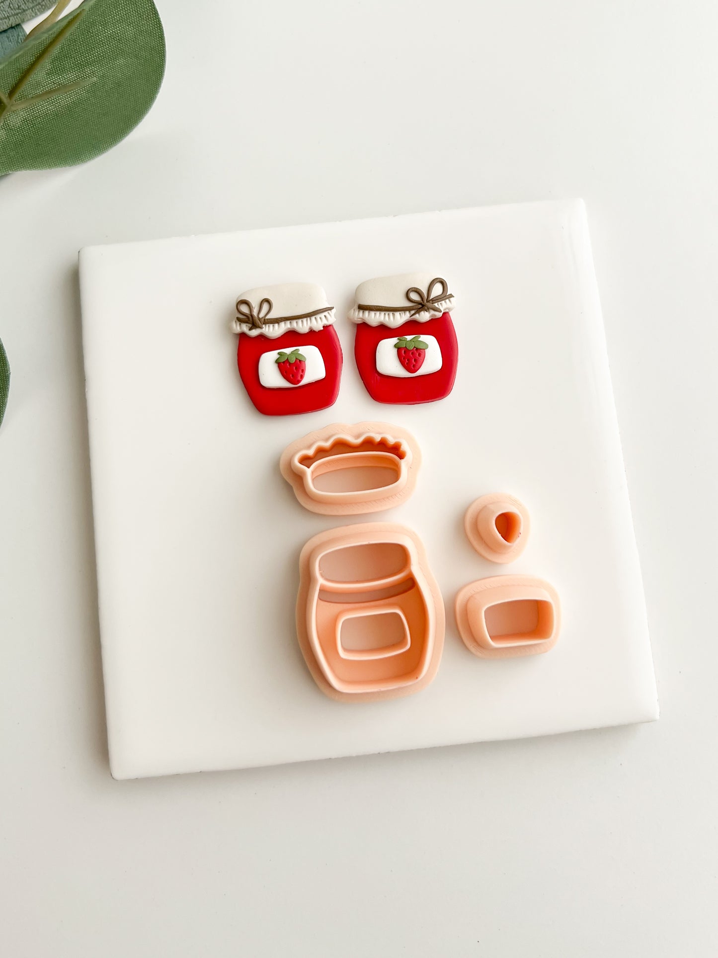 Strawberry Jam Jar Clay Cutter | Strawberry Jam Jar Polymer Clay Cutter for DIY Kitchen Earrings Baking Jewelry and Handmade Food Accessories