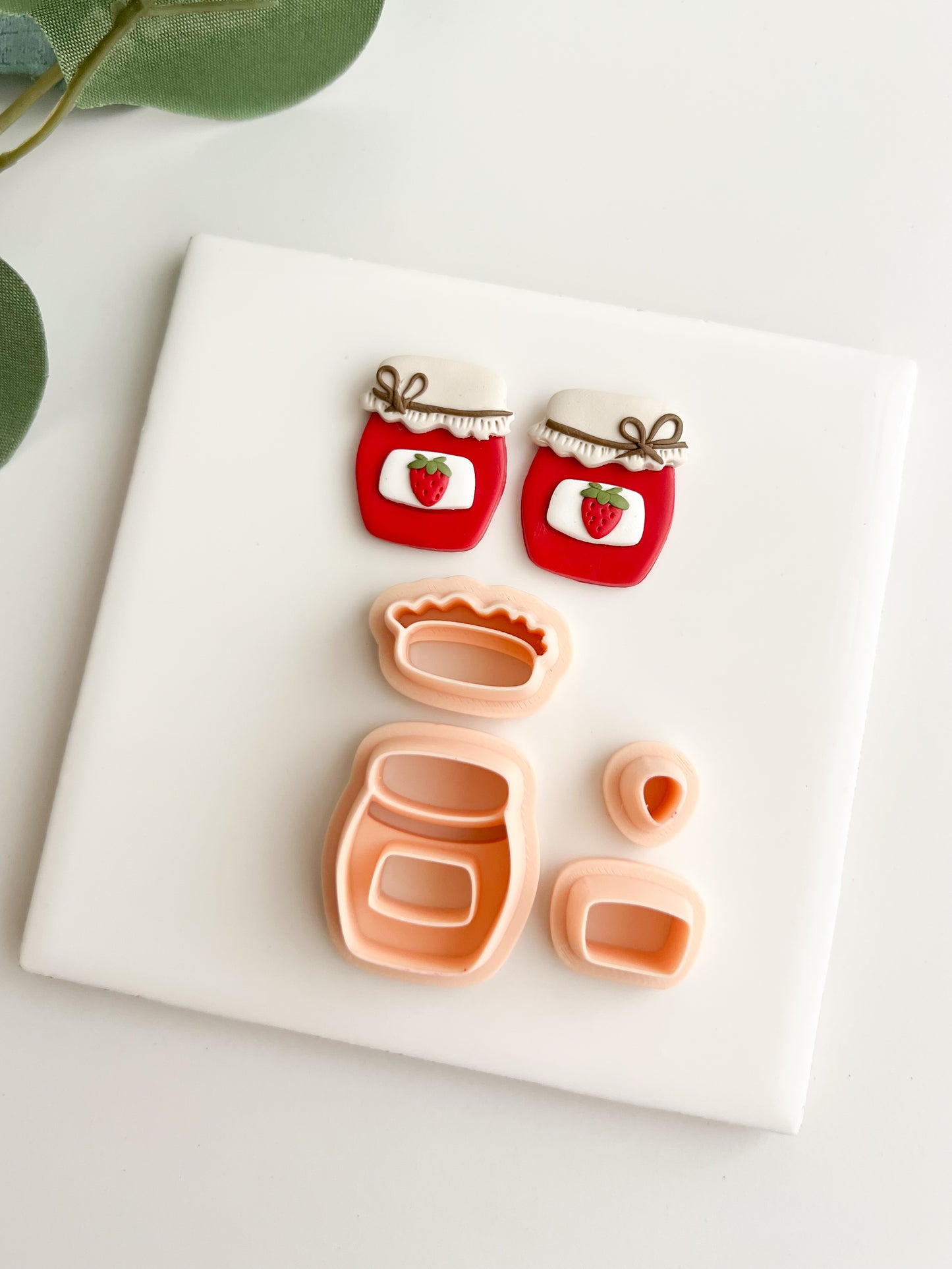 Strawberry Jam Jar Clay Cutter | Strawberry Jam Jar Polymer Clay Cutter for DIY Kitchen Earrings Baking Jewelry and Handmade Food Accessories