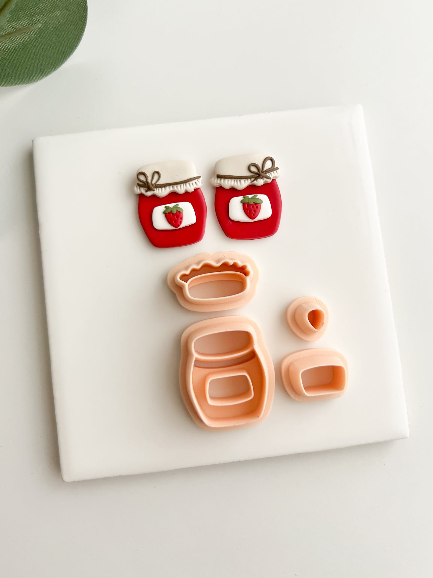 Strawberry Jam Jar Clay Cutter | Strawberry Jam Jar Polymer Clay Cutter for DIY Kitchen Earrings Baking Jewelry and Handmade Food Accessories