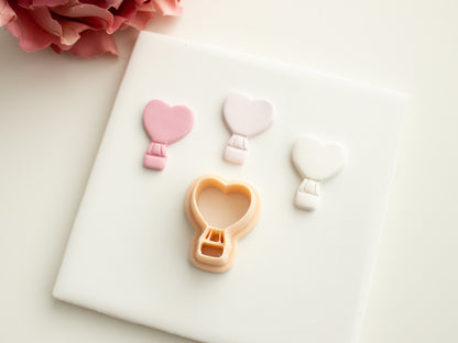 Valentine Hot Air Balloon Heart Cutter | Polymer Clay Cutter for Love-Themed Earrings, Jewelry and Gifts