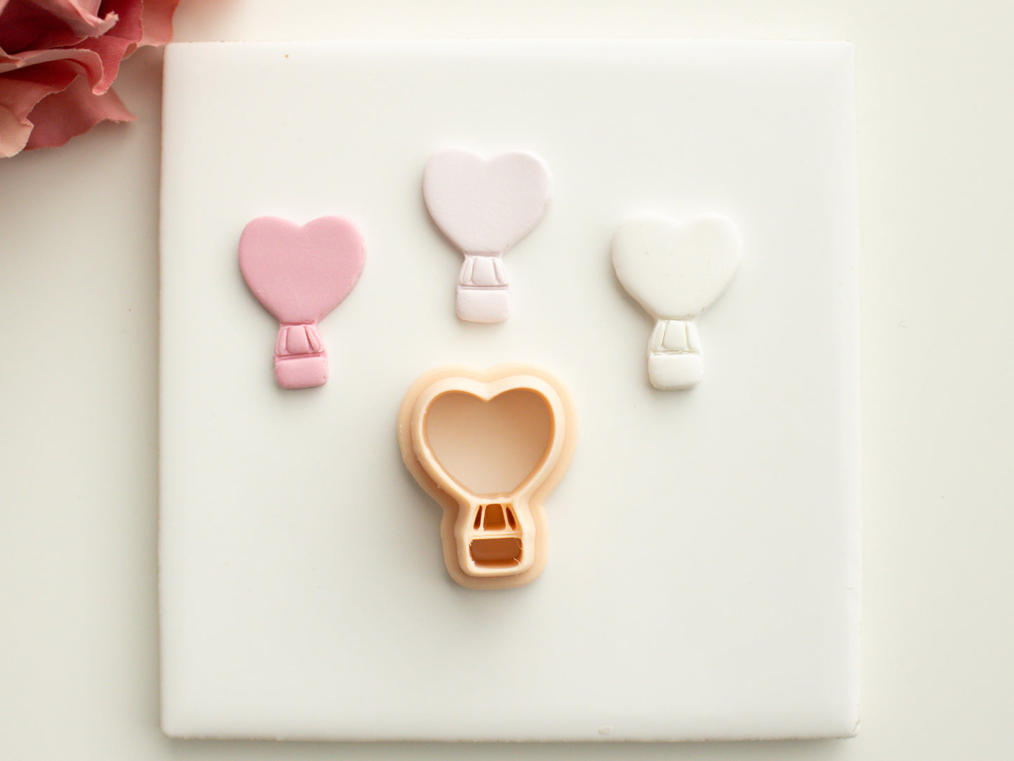 Valentine Hot Air Balloon Heart Cutter | Polymer Clay Cutter for Love-Themed Earrings, Jewelry and Gifts