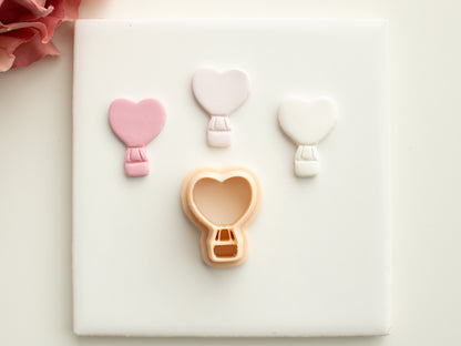 Valentine Hot Air Balloon Heart Cutter | Polymer Clay Cutter for Love-Themed Earrings, Jewelry and Gifts
