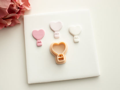 Valentine Hot Air Balloon Heart Cutter | Polymer Clay Cutter for Love-Themed Earrings, Jewelry and Gifts