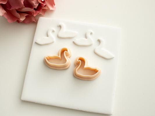 Swan Duo Clay Cutter | Elegant Swan Polymer Clay Cutter for DIY Earrings and Wedding-Themed Jewelry