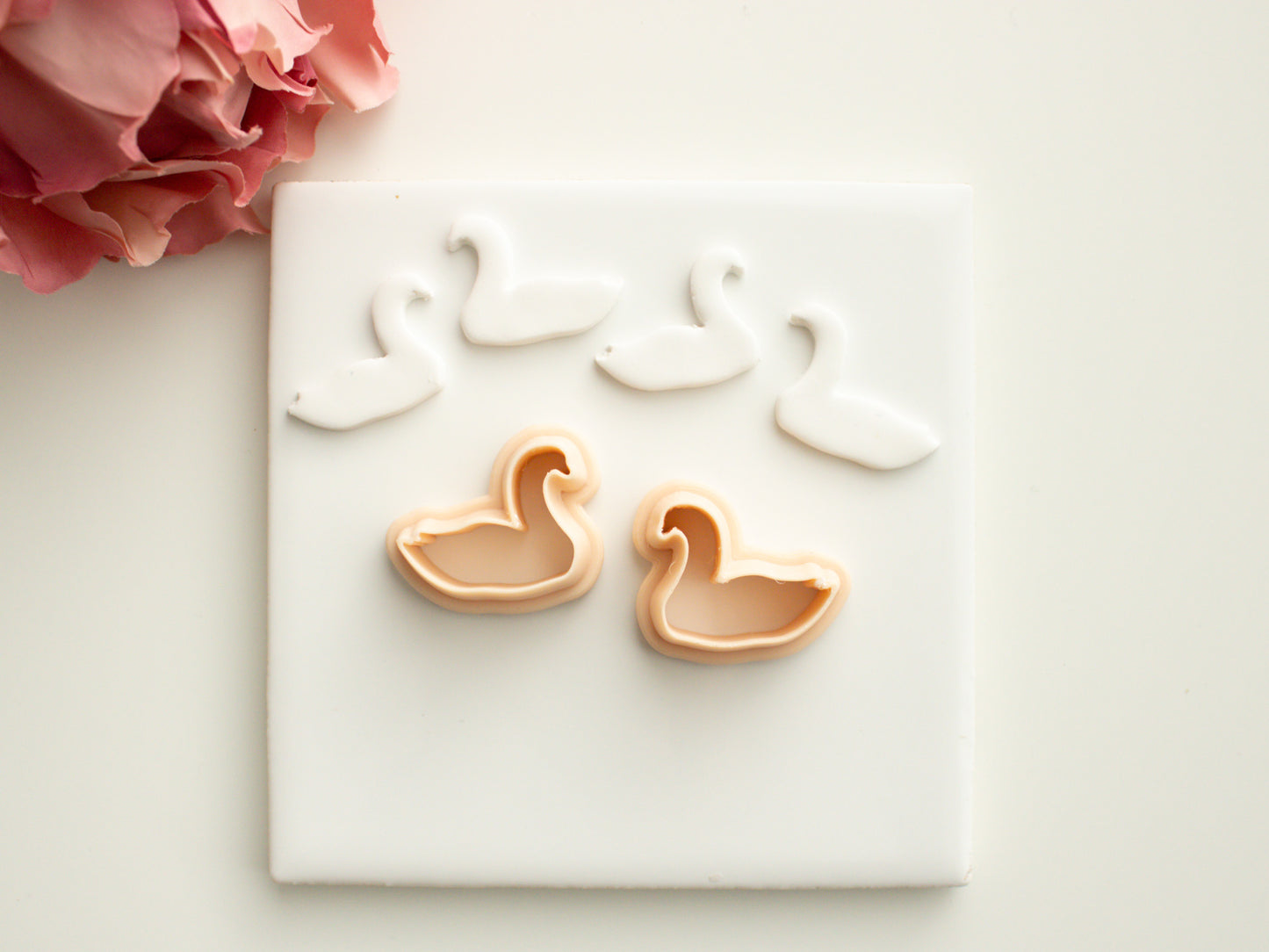 Swan Duo Clay Cutter | Elegant Swan Polymer Clay Cutter for DIY Earrings and Wedding-Themed Jewelry