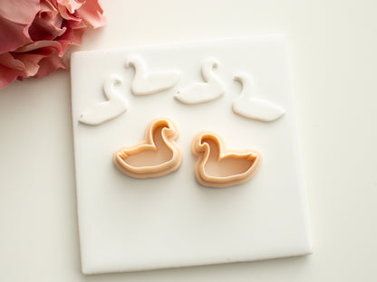 Swan Duo Clay Cutter | Elegant Swan Polymer Clay Cutter for DIY Earrings and Wedding-Themed Jewelry
