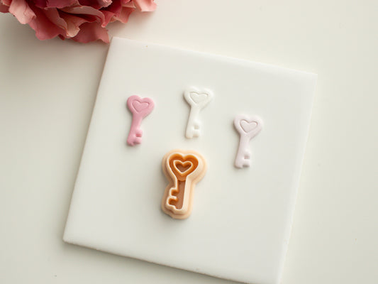 Heart Key Clay Cutter | Romantic Polymer Clay Cutter for Valentine’s DIY Earrings, Gifts and Crafts