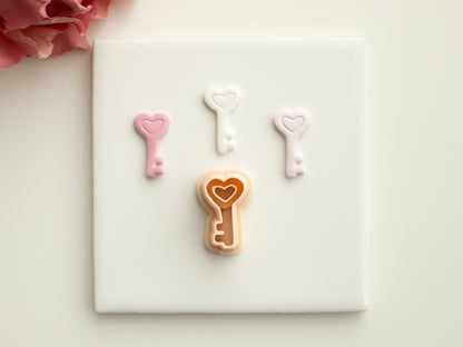 Heart Key Clay Cutter | Romantic Polymer Clay Cutter for Valentine’s DIY Earrings, Gifts and Crafts