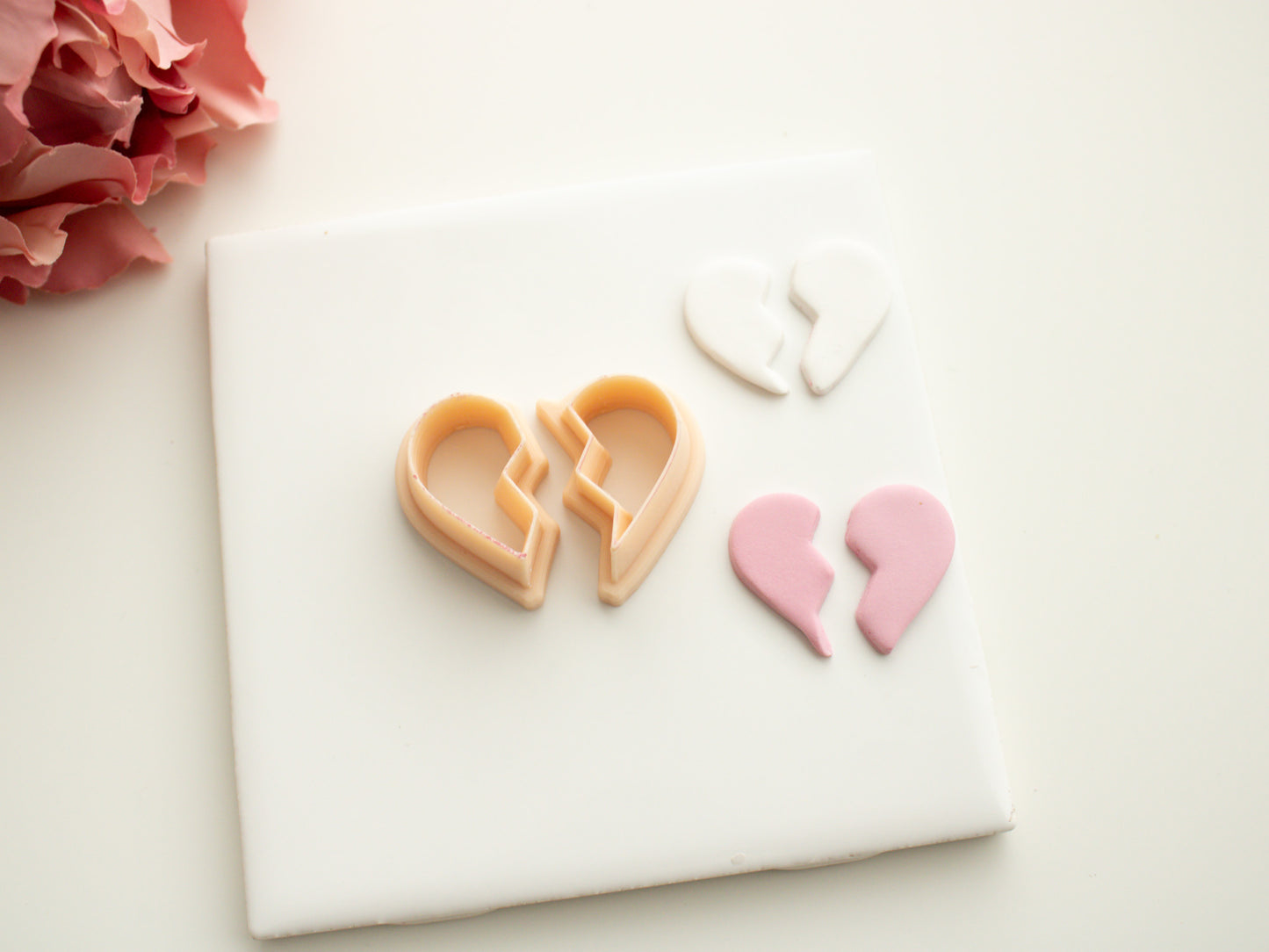 Broken Heart Clay Cutter | Broken Heart Polymer Clay Cutter for DIY Valentine's Earrings Love-Themed Jewelry and Handmade Heart Accessories