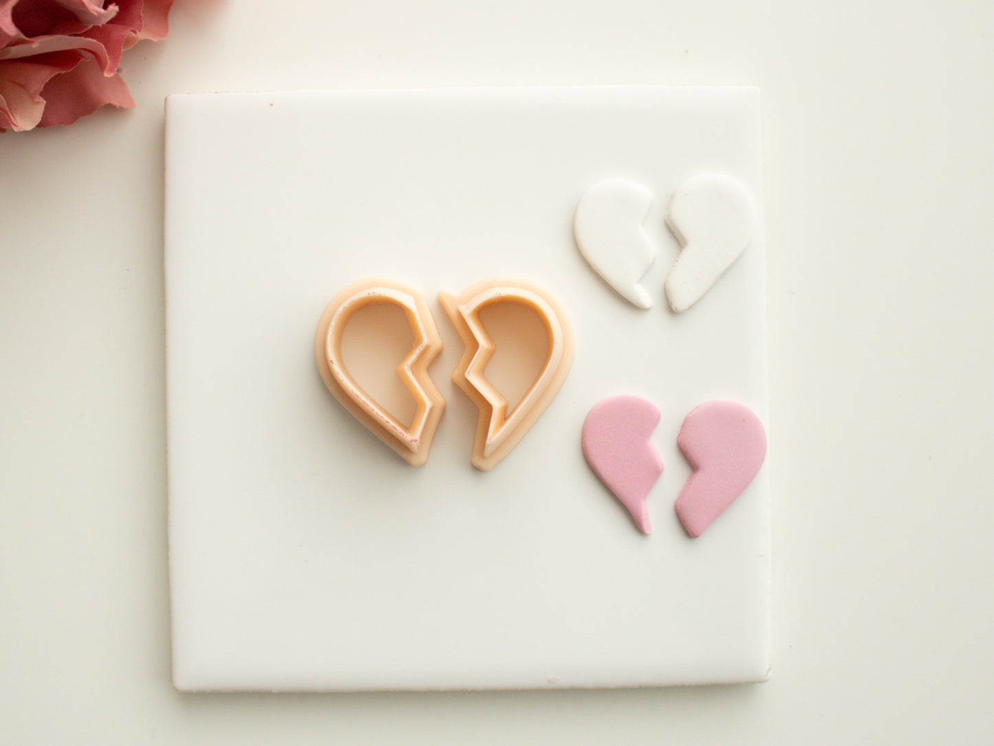 Broken Heart Clay Cutter | Broken Heart Polymer Clay Cutter for DIY Valentine's Earrings Love-Themed Jewelry and Handmade Heart Accessories