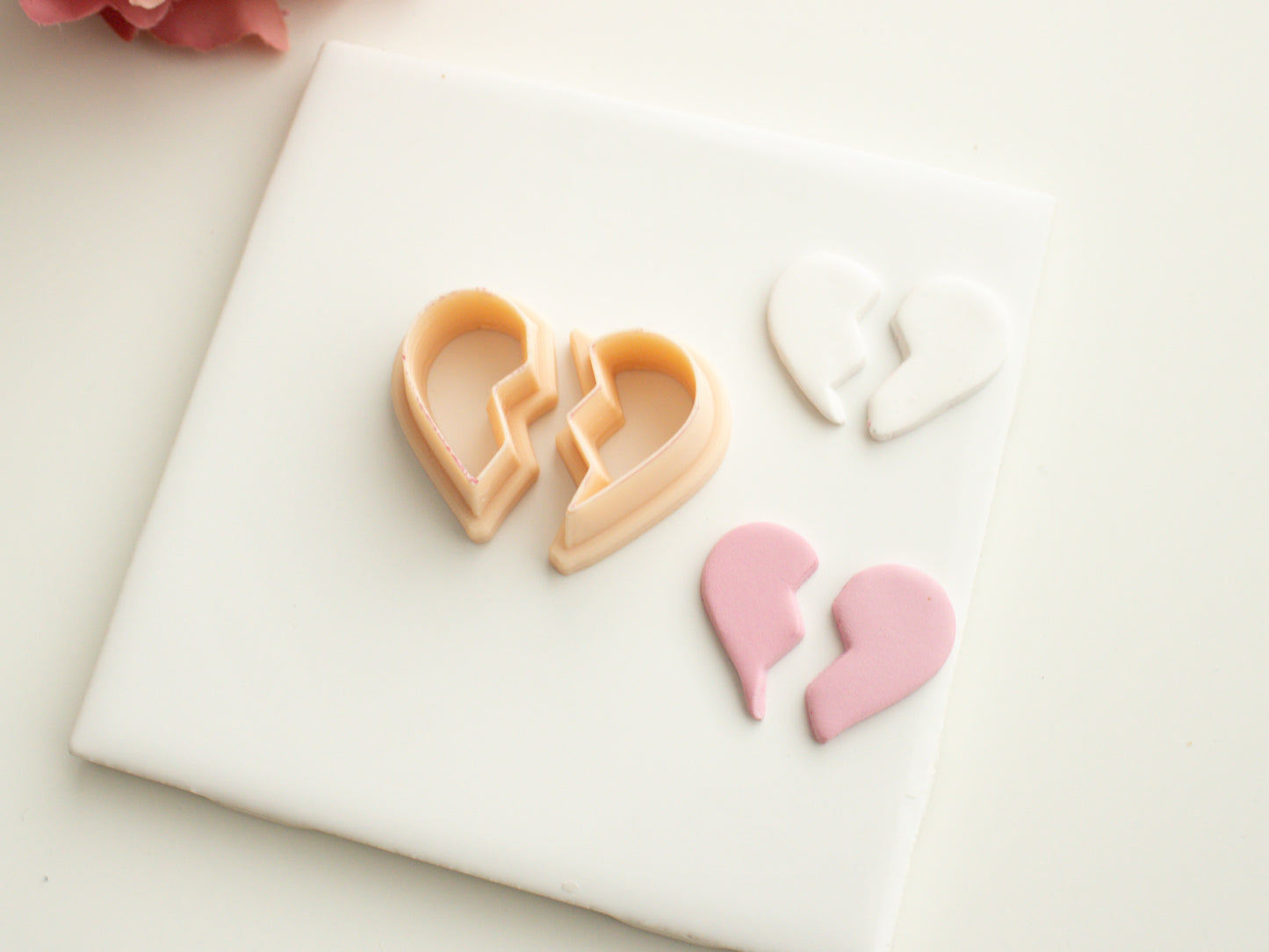 Broken Heart Clay Cutter | Broken Heart Polymer Clay Cutter for DIY Valentine's Earrings Love-Themed Jewelry and Handmade Heart Accessories