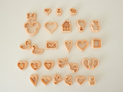 Valentine Bundle Clay Cutter Set | Heart-Shaped Polymer Clay Cutter Collection for DIY Jewelry and Crafts