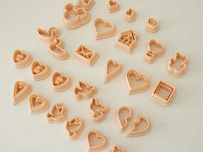 Valentine Bundle Clay Cutter Set | Heart-Shaped Polymer Clay Cutter Collection for DIY Jewelry and Crafts