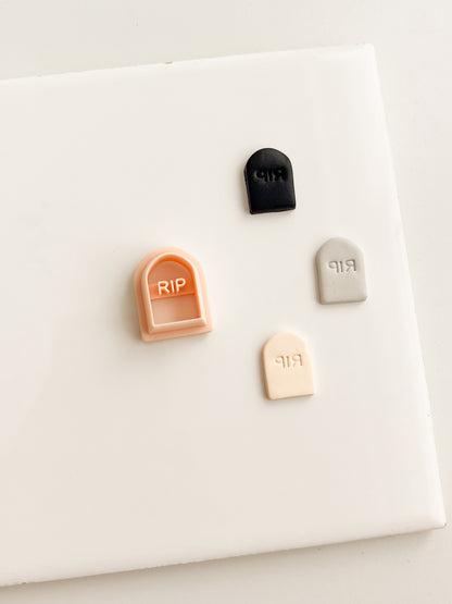 Tombstone Clay Cutter | Halloween Tombstone Polymer Clay Cutter for Spooky Earrings and Crafts