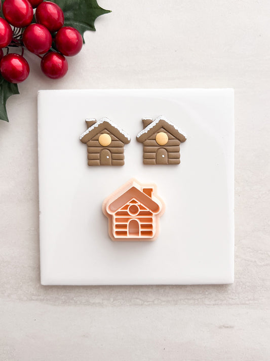 Log Cabin Clay Cutter | Log Cabin Polymer Clay Cutter for DIY Winter Earrings Rustic Jewelry and Handmade Cottage Accessories
