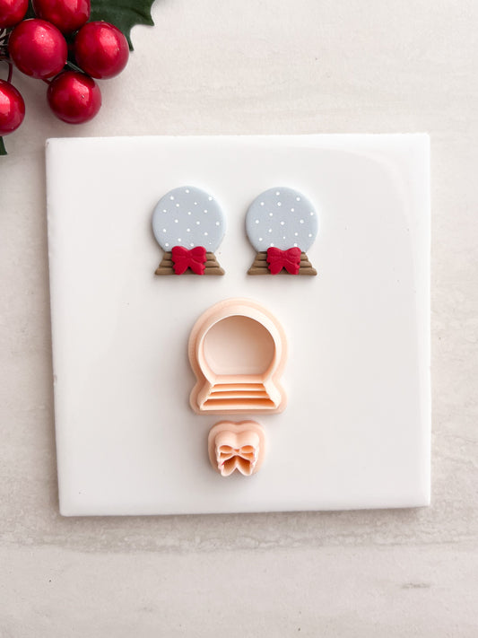 Snowglobe No. 2 Clay Cutter | Snowglobe No. 2 Polymer Clay Cutter for DIY Winter Earrings Christmas Jewelry and Handmade Holiday Accessories