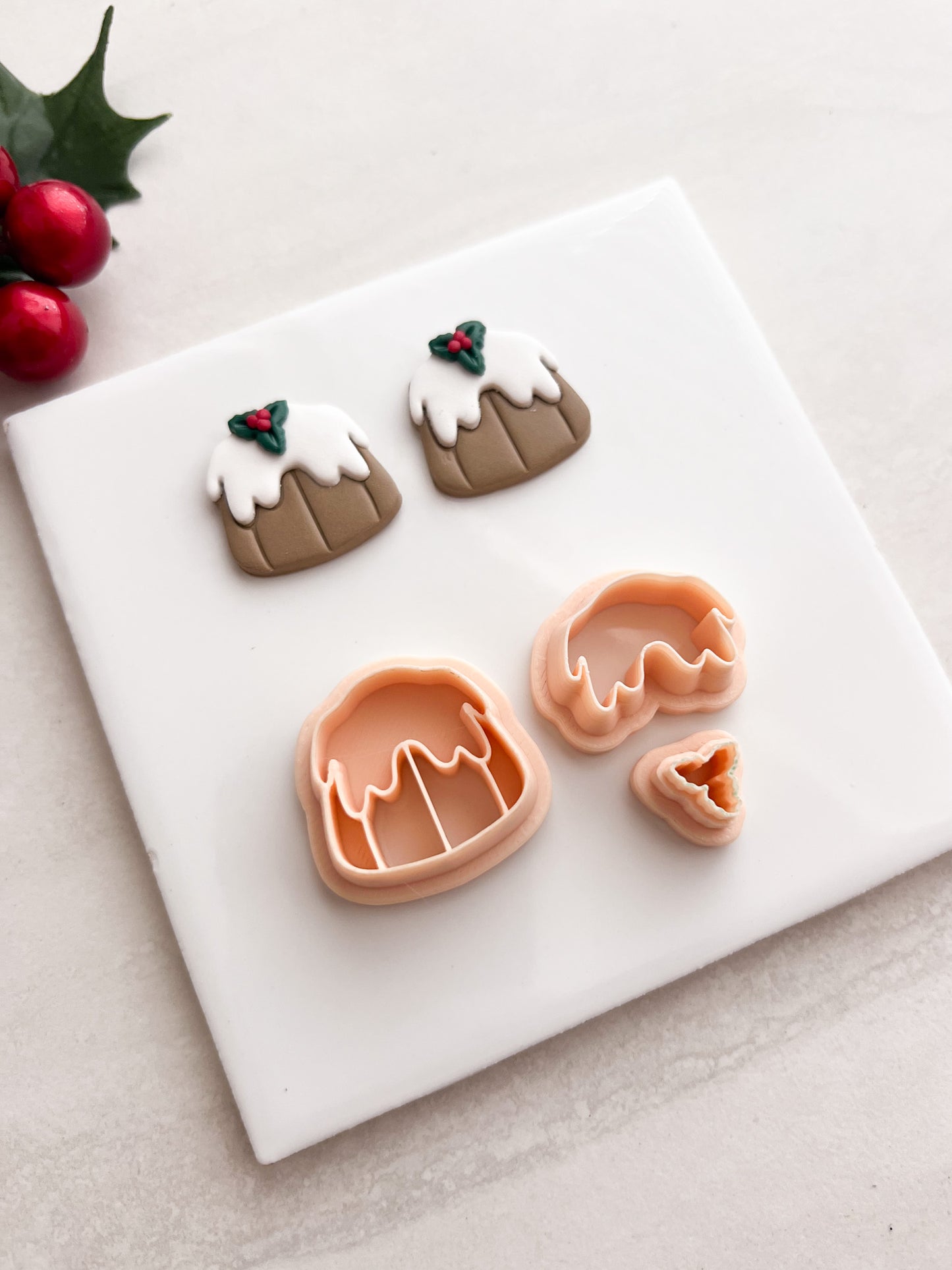Christmas Pudding No. 2 Clay Cutter | Christmas Pudding No. 2 Polymer Clay Cutter for DIY Food Earrings Holiday-Themed Jewelry and Handmade Festive Accessories