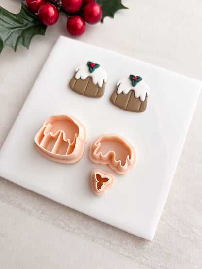 Christmas Pudding No. 2 Clay Cutter | Christmas Pudding No. 2 Polymer Clay Cutter for DIY Food Earrings Holiday-Themed Jewelry and Handmade Festive Accessories