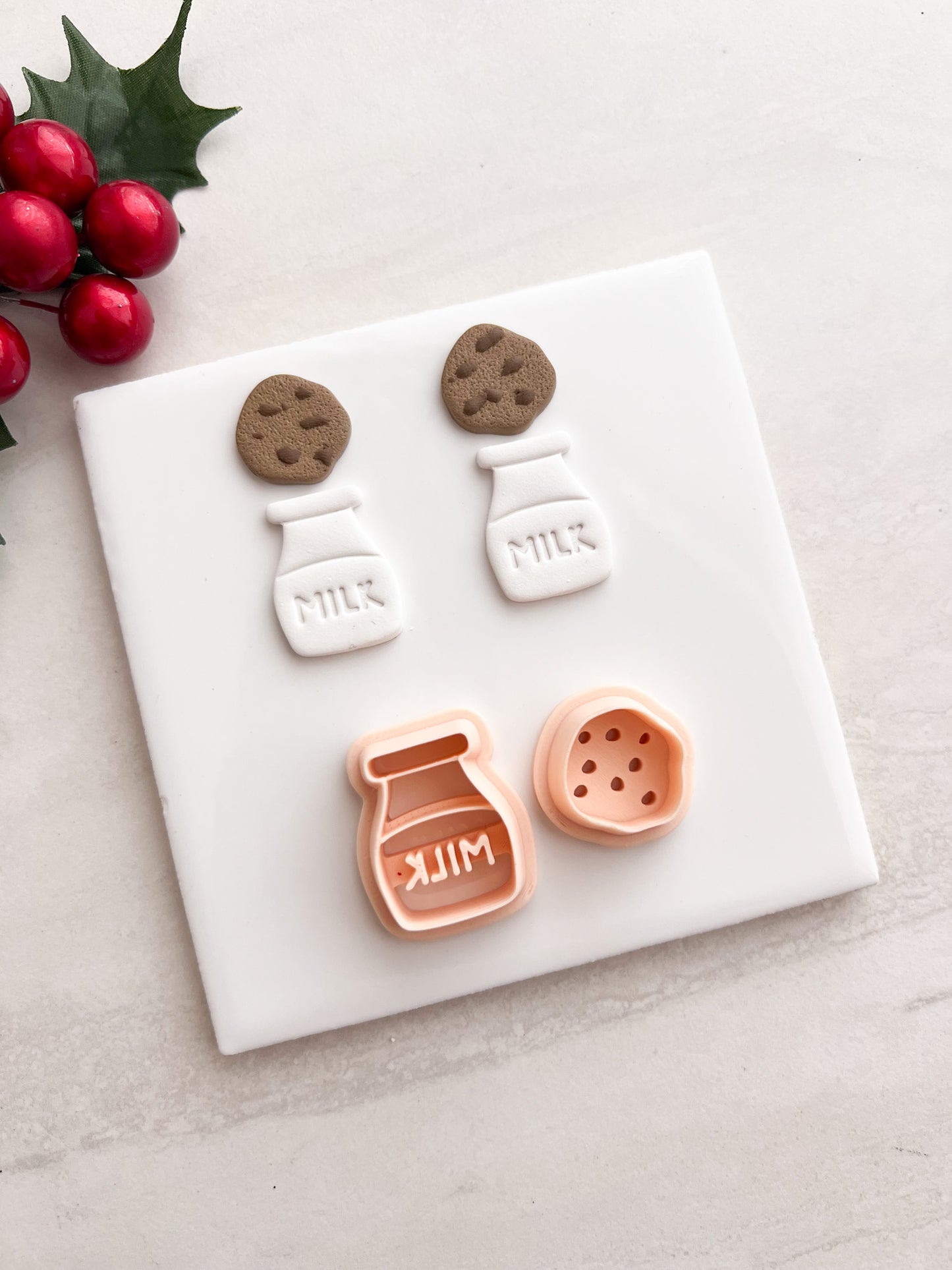 Milk and Cookies No. 3 Clay Cutter | Milk and Cookies No. 3 Polymer Clay Cutter for DIY Food Earrings Snack Jewelry and Handmade Cute Accessories
