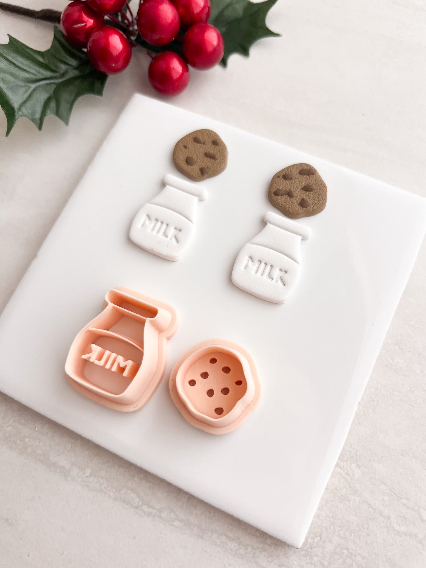 Milk and Cookies No. 3 Clay Cutter | Milk and Cookies No. 3 Polymer Clay Cutter for DIY Food Earrings Snack Jewelry and Handmade Cute Accessories