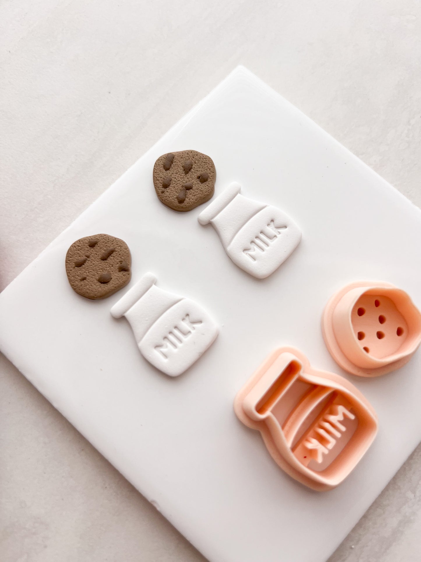 Milk and Cookies No. 3 Clay Cutter | Milk and Cookies No. 3 Polymer Clay Cutter for DIY Food Earrings Snack Jewelry and Handmade Cute Accessories