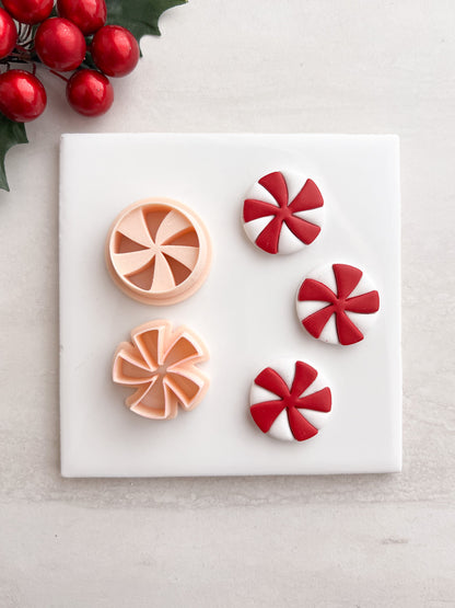 Peppermint No. 4 Clay Cutter | Peppermint No. 4 Polymer Clay Cutter for DIY Holiday Earrings Candy Jewelry and Handmade Festive Accessories