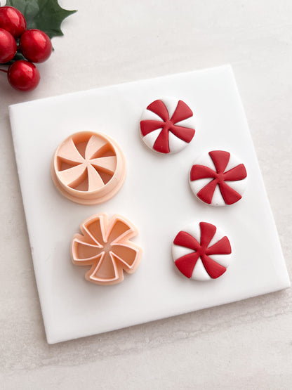 Peppermint No. 4 Clay Cutter | Peppermint No. 4 Polymer Clay Cutter for DIY Holiday Earrings Candy Jewelry and Handmade Festive Accessories