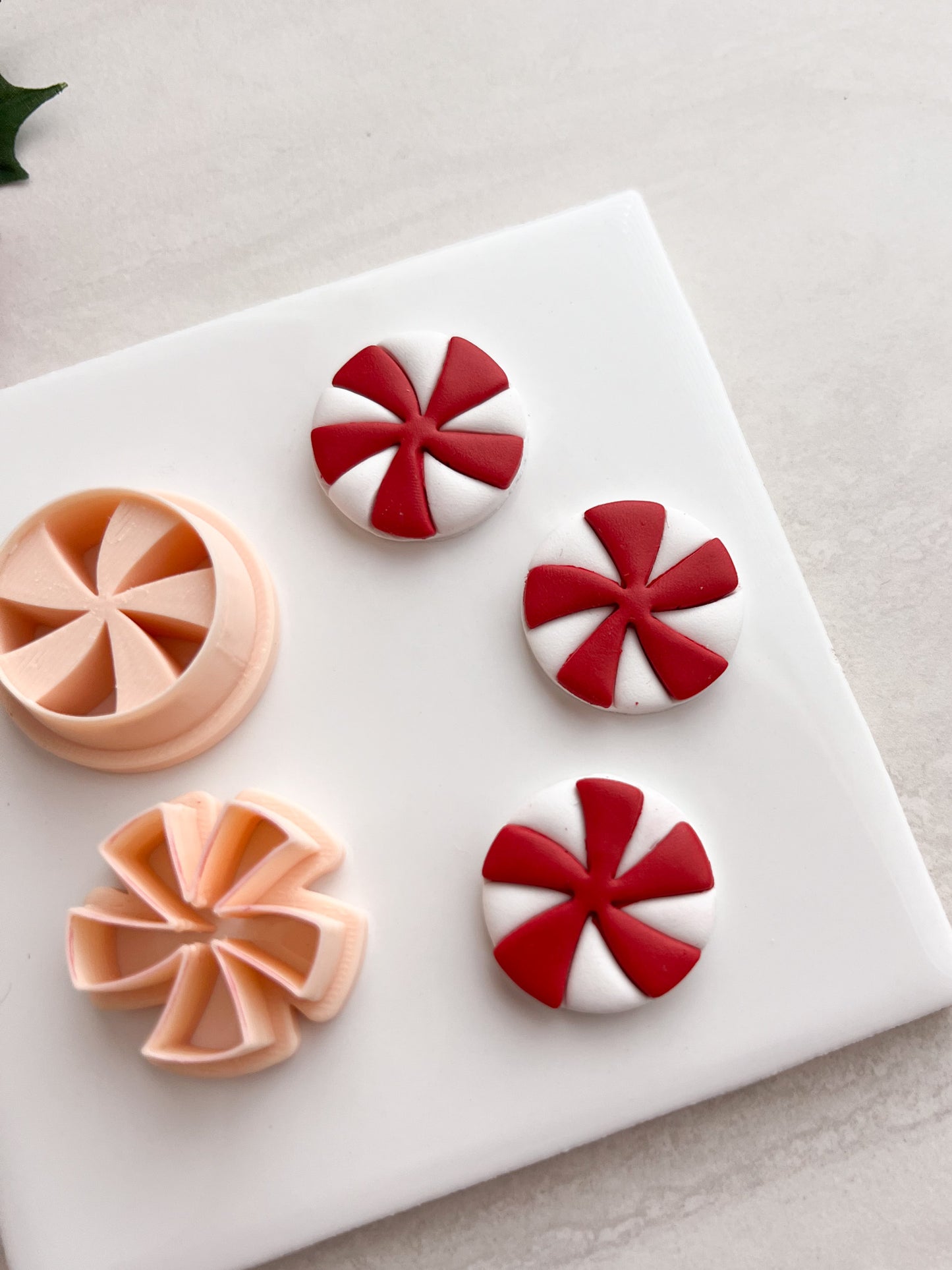Peppermint No. 4 Clay Cutter | Peppermint No. 4 Polymer Clay Cutter for DIY Holiday Earrings Candy Jewelry and Handmade Festive Accessories