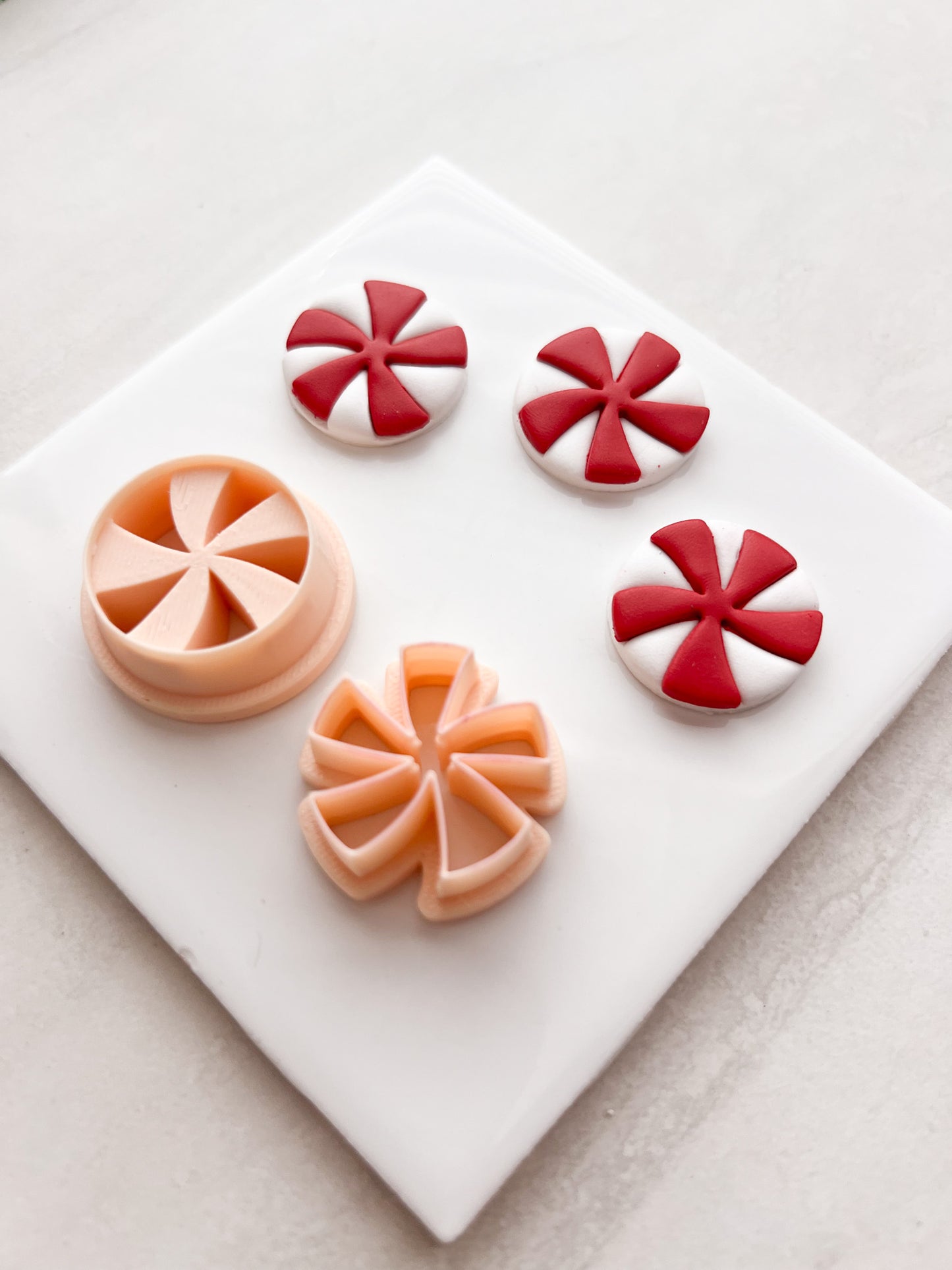 Peppermint No. 4 Clay Cutter | Peppermint No. 4 Polymer Clay Cutter for DIY Holiday Earrings Candy Jewelry and Handmade Festive Accessories