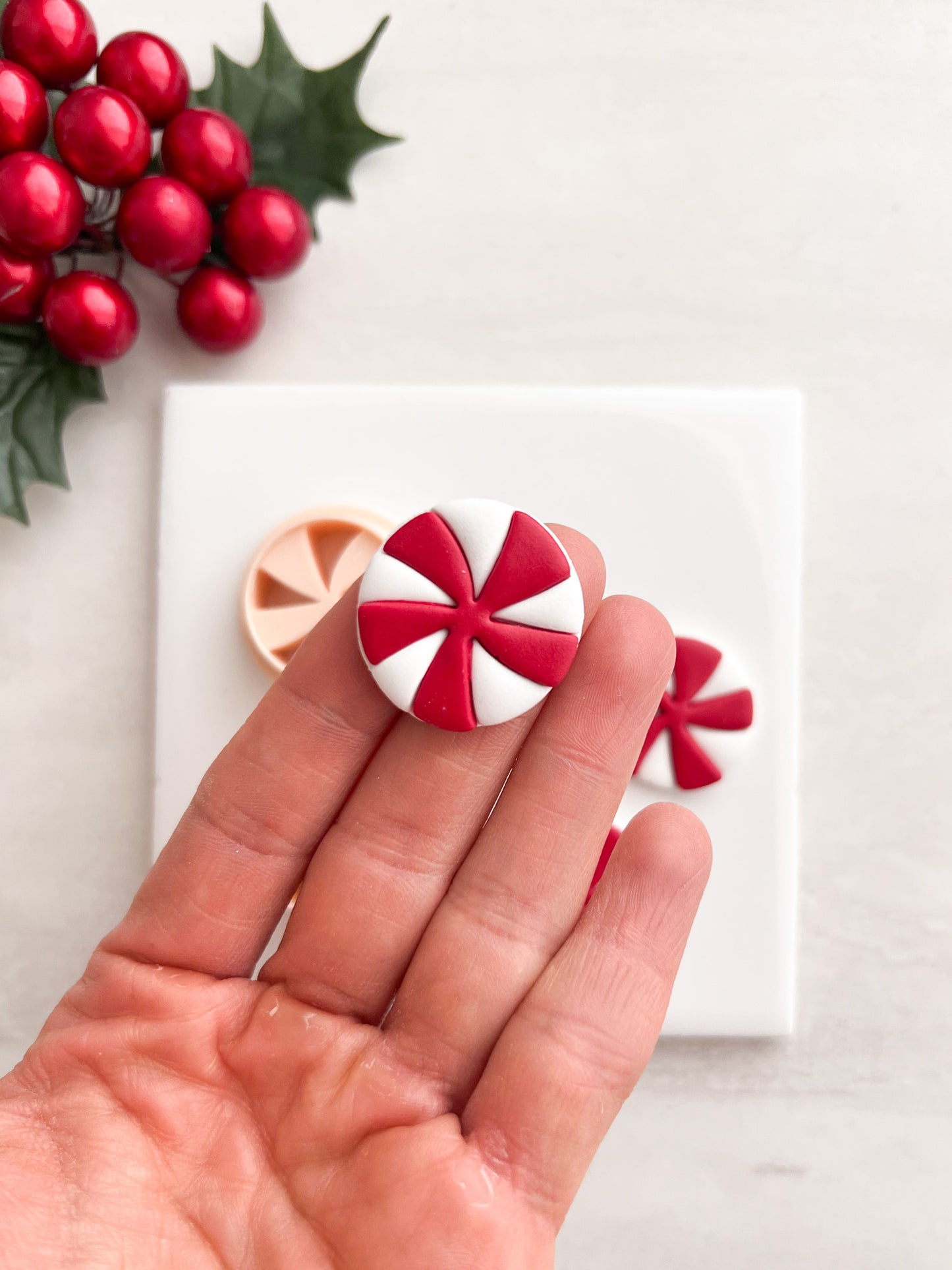 Peppermint No. 4 Clay Cutter | Peppermint No. 4 Polymer Clay Cutter for DIY Holiday Earrings Candy Jewelry and Handmade Festive Accessories